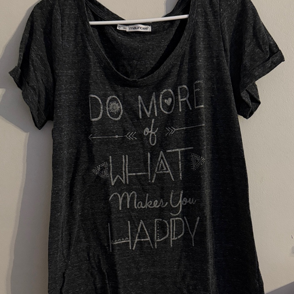 Maurices Charcoal Graphic Tee - Do More of What Makes You Happy